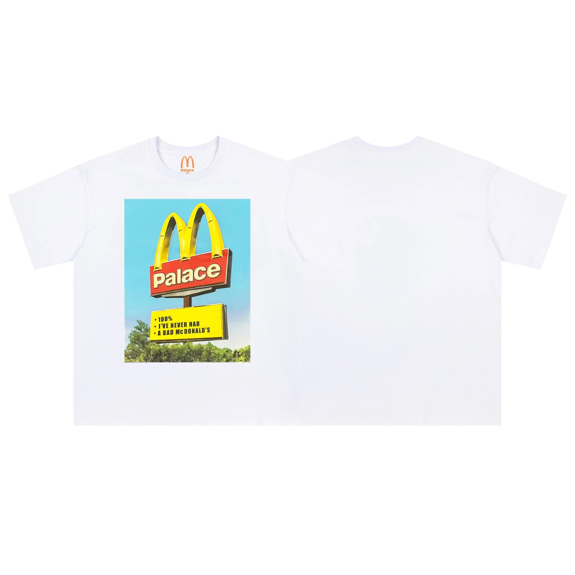 Palace x McDonald's Co-branded Street Style White T-Shirt