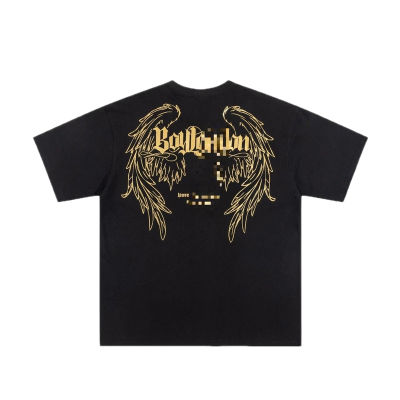 BOY LONDON Gothic Style Black T-shirt with Gold Foil Wings