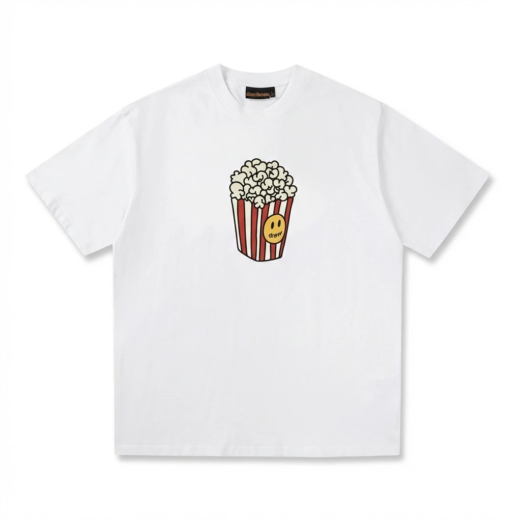 DREW Popcorn Print White T-shirt