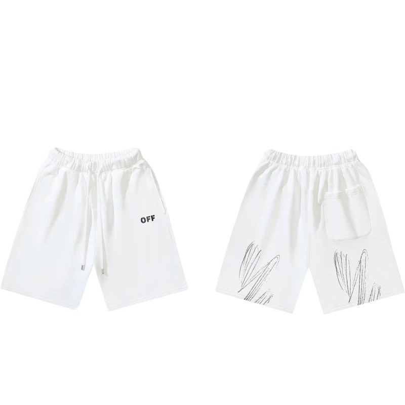 Off-White minimalist style white shorts