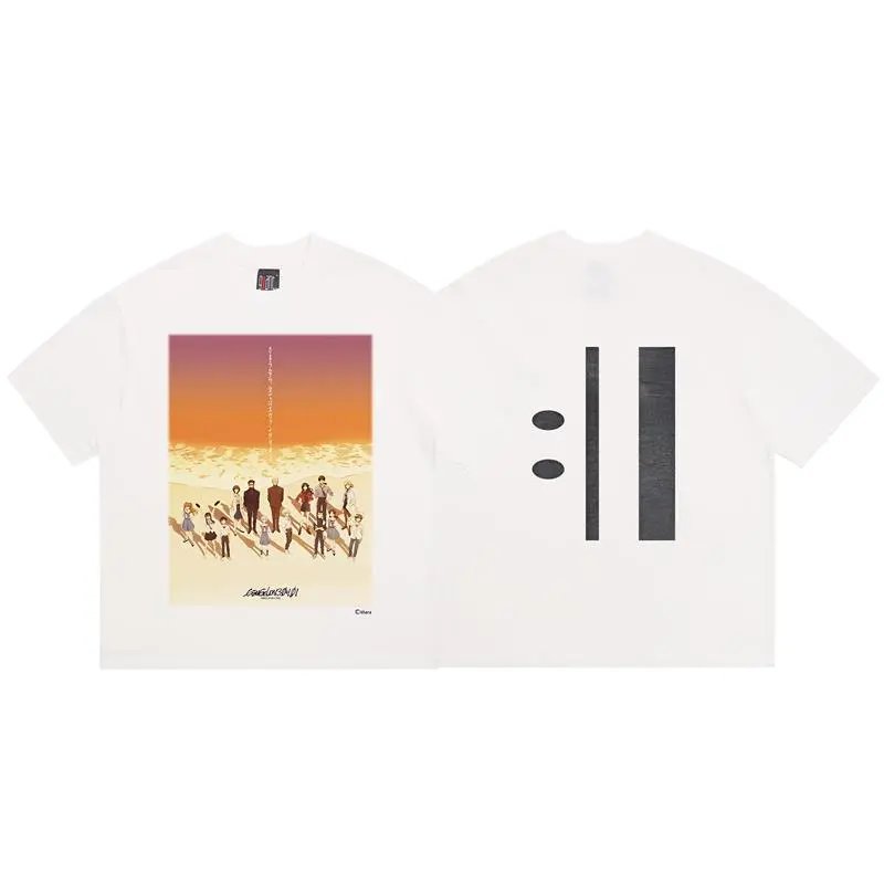 SAINT EVA Co-branded Anime Print White T-Shirt