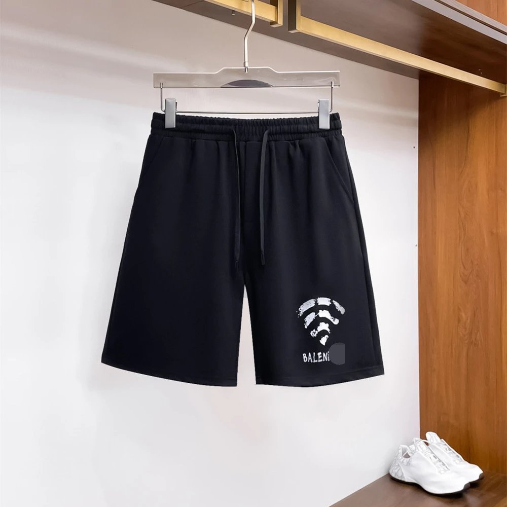 Balenciaga Printed Street Style Black Shorts