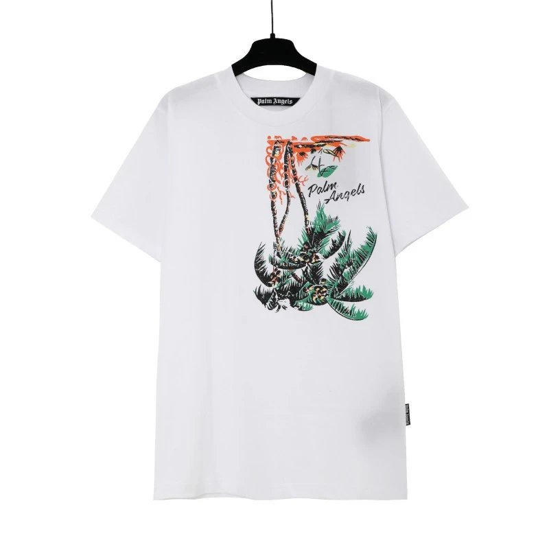 Palm Angels Casual Logo T-shirt White Palm Tree for Comfortable Styling