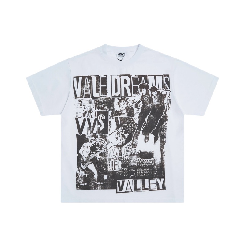 Valley Dreams Rock Style White Short-sleeve T-shirt