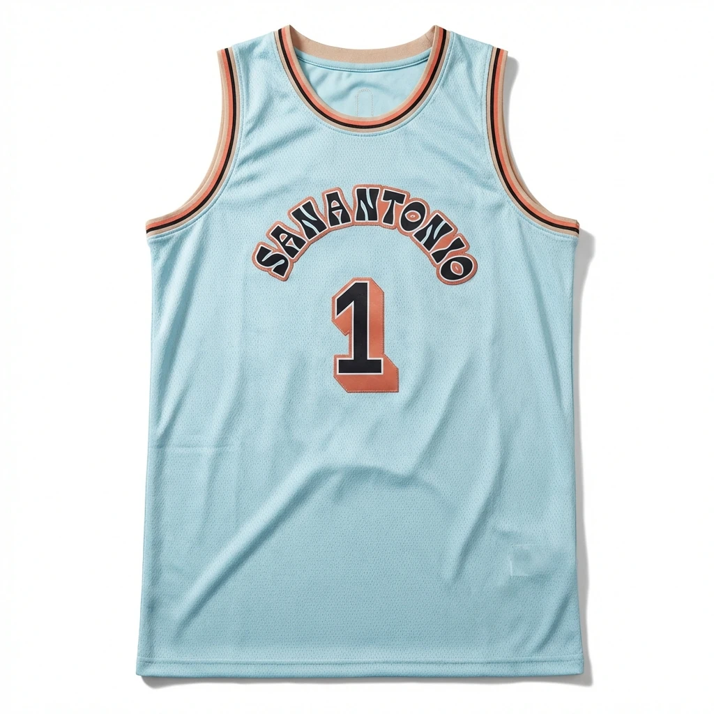 Spurs Wembanyama light blue jersey