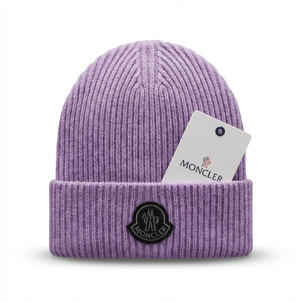 Moncler simple-style purple knitted hat