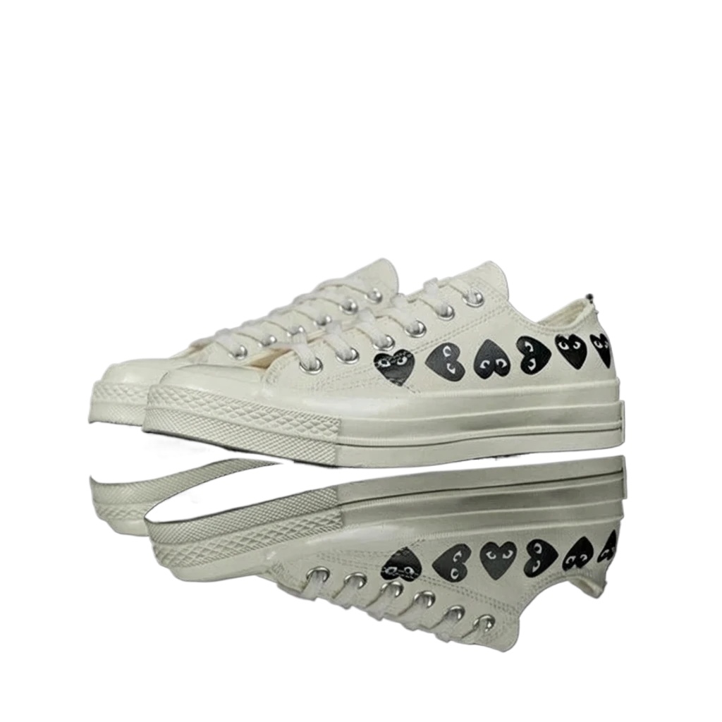 CDG Love Minimalist Style White Shoes