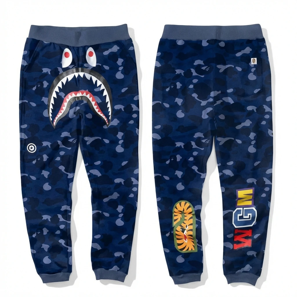 Bape Shark Camouflage Style Sweatpants