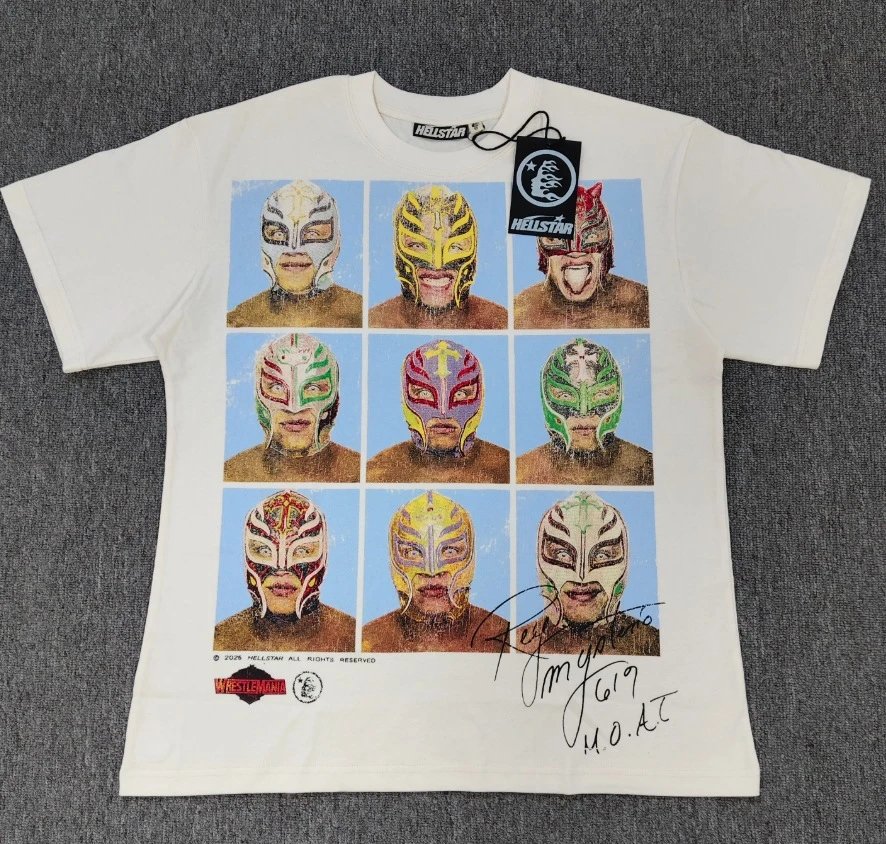 Hellstar Wrestler Co-branded Street Style Off-white T-shirt