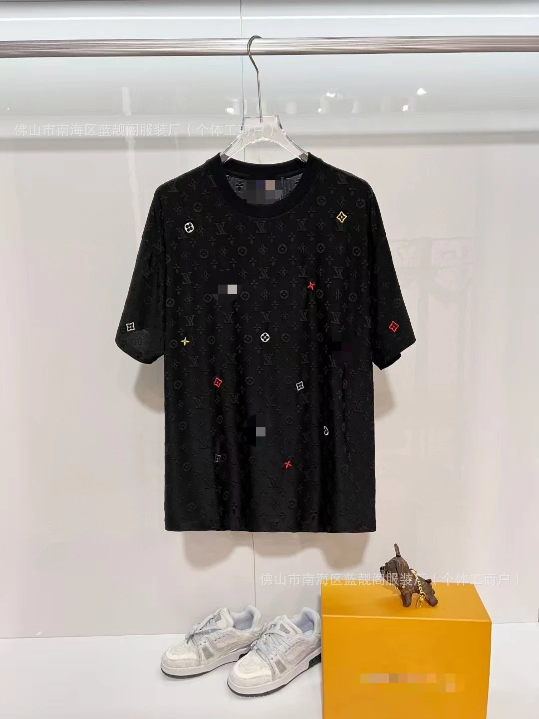 Louis Vuitton Monogram Casual Style Black Short Sleeve T-shirt