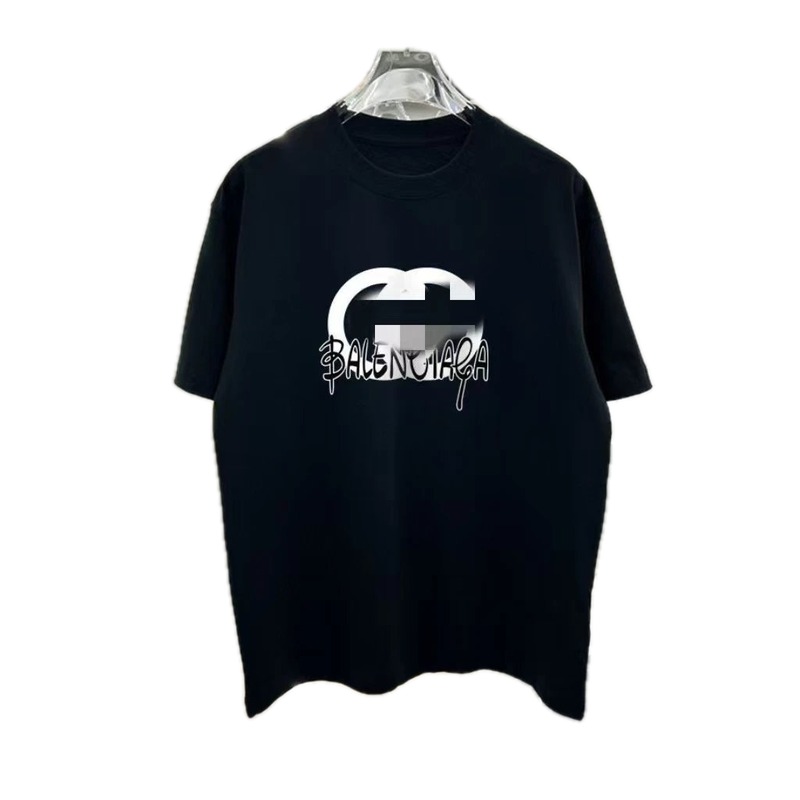 Balenciaga Graffiti Street Style Black Short-sleeve T-shirt
