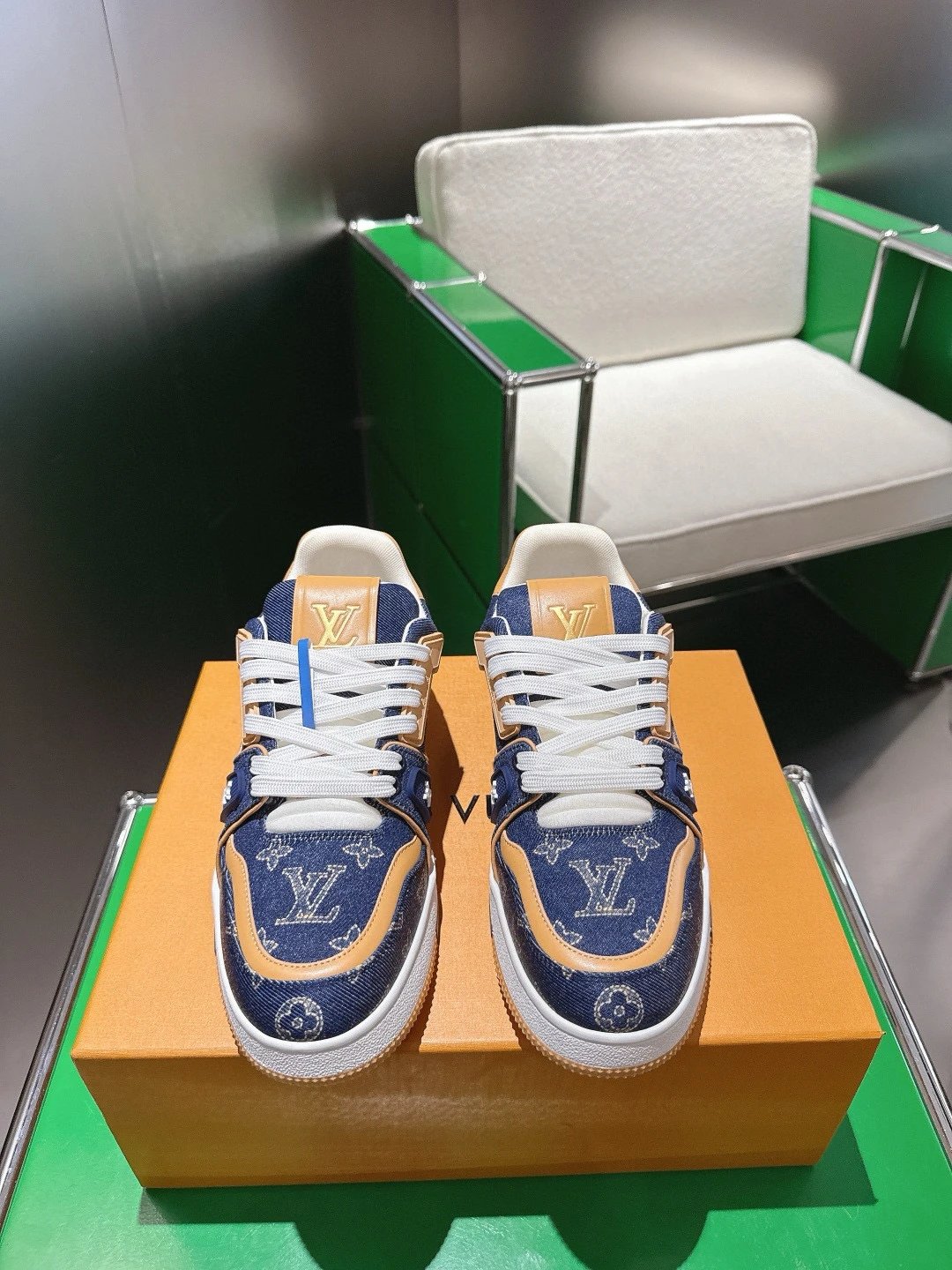 Louis Vuitton Low-top Sneaker with Blue Detail