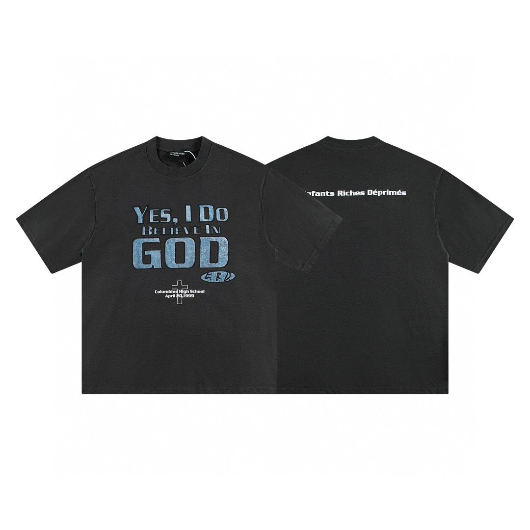 ERD Faith Slogan Dark Style Black T-Shirt