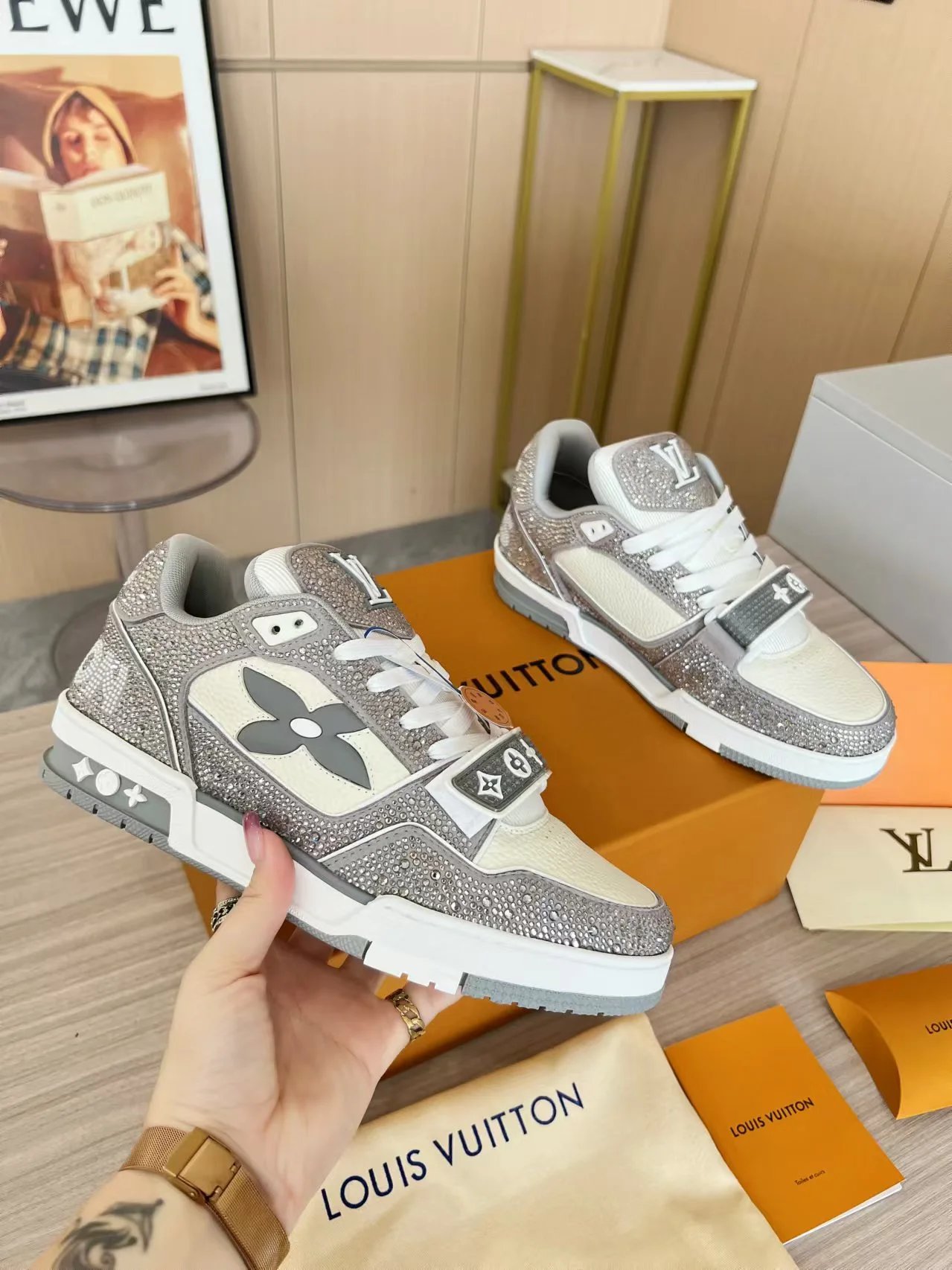 Gray Low-top Sneaker by Louis Vuitton with Gray