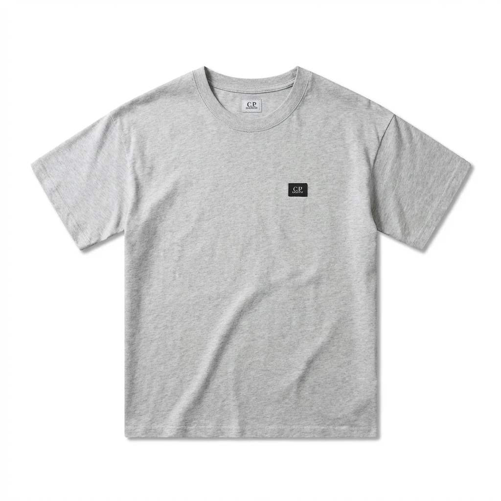 C.P. Trendy Brand Simple Style Light Gray T-shirt