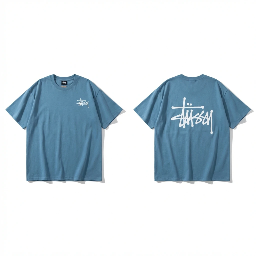 Stussy basic simple style blue T-shirt