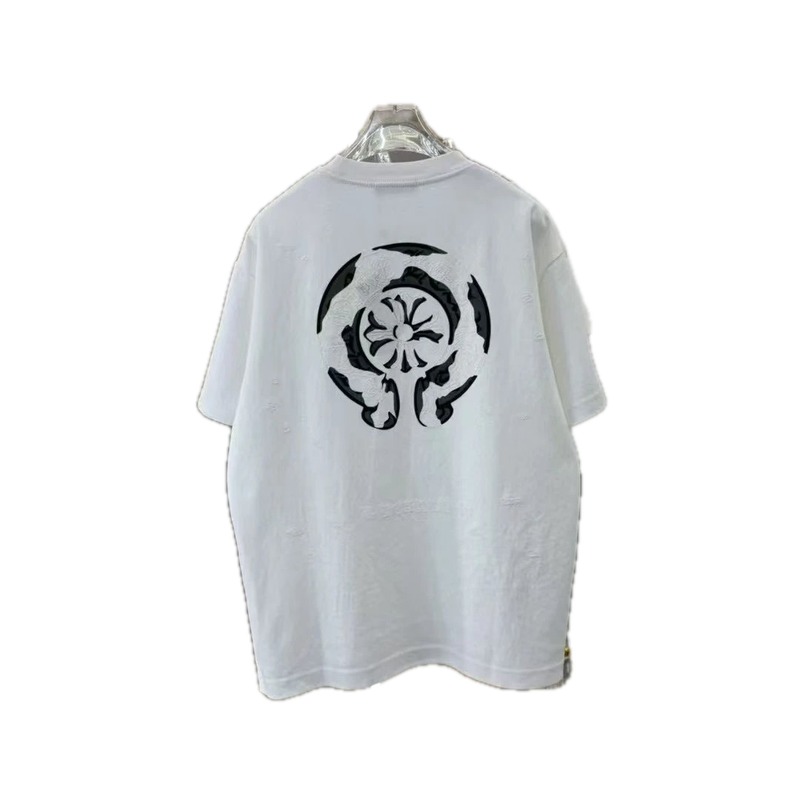 Chrome Hearts Cross Print Street Style White T-Shirt