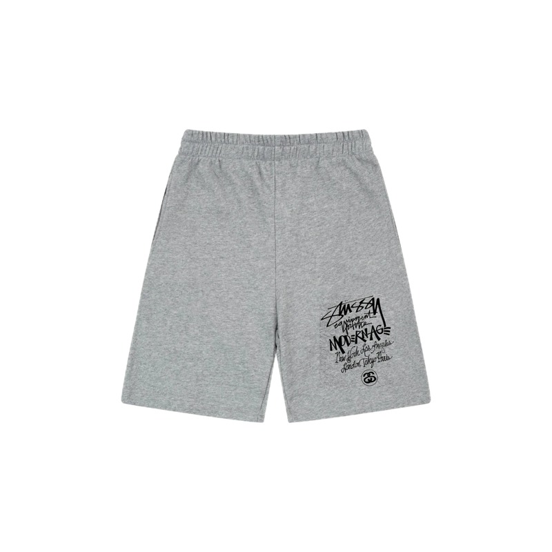Stussy graffiti-style grey shorts