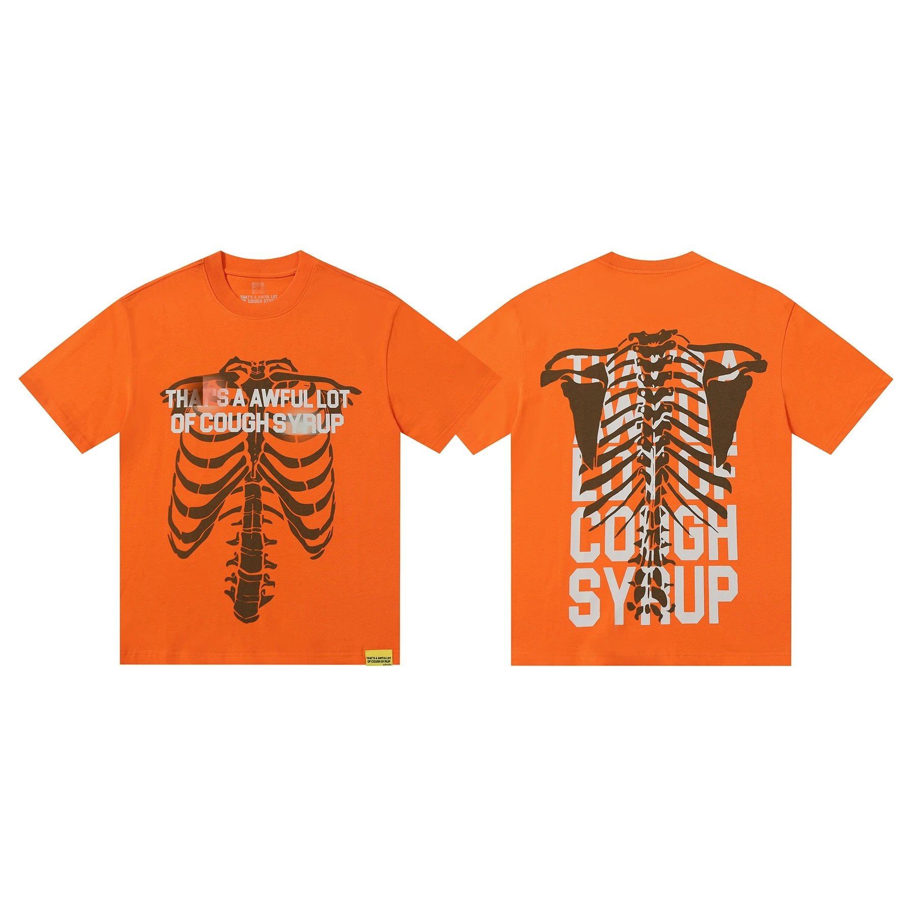 COUGH SYRUP Skull Street Style Orange T-shirt