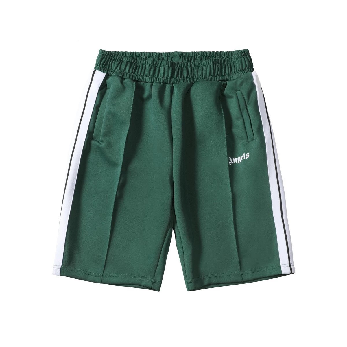 Palm Angels Streetwear Track shorts Black Side Stripe with Logo Accent