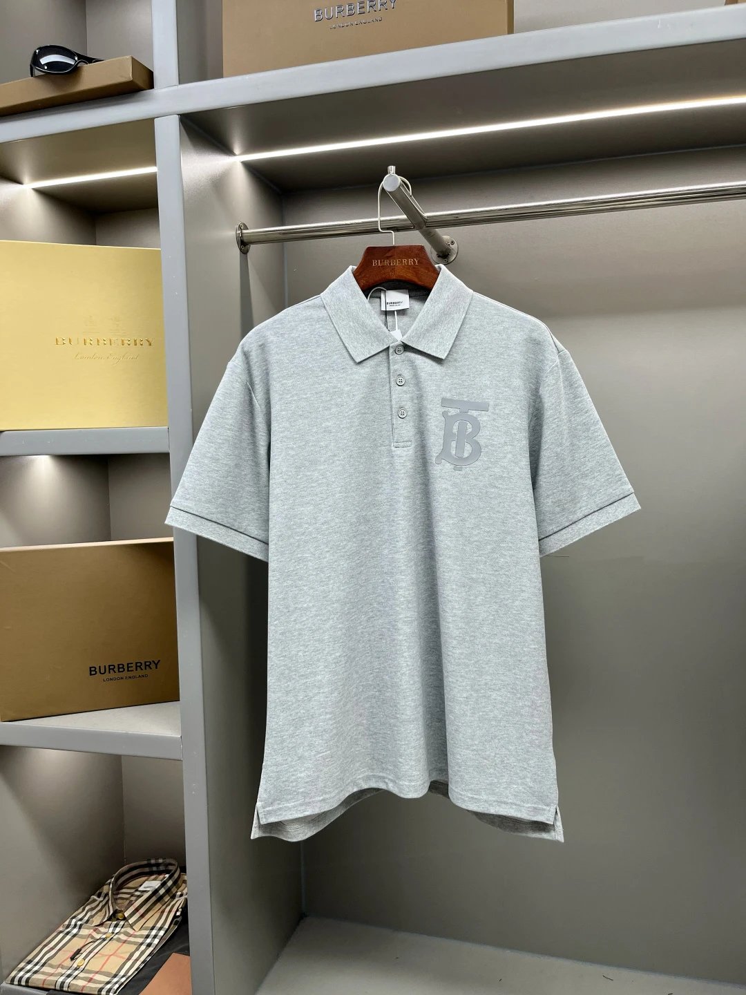 Burberry classic grey polo shirt