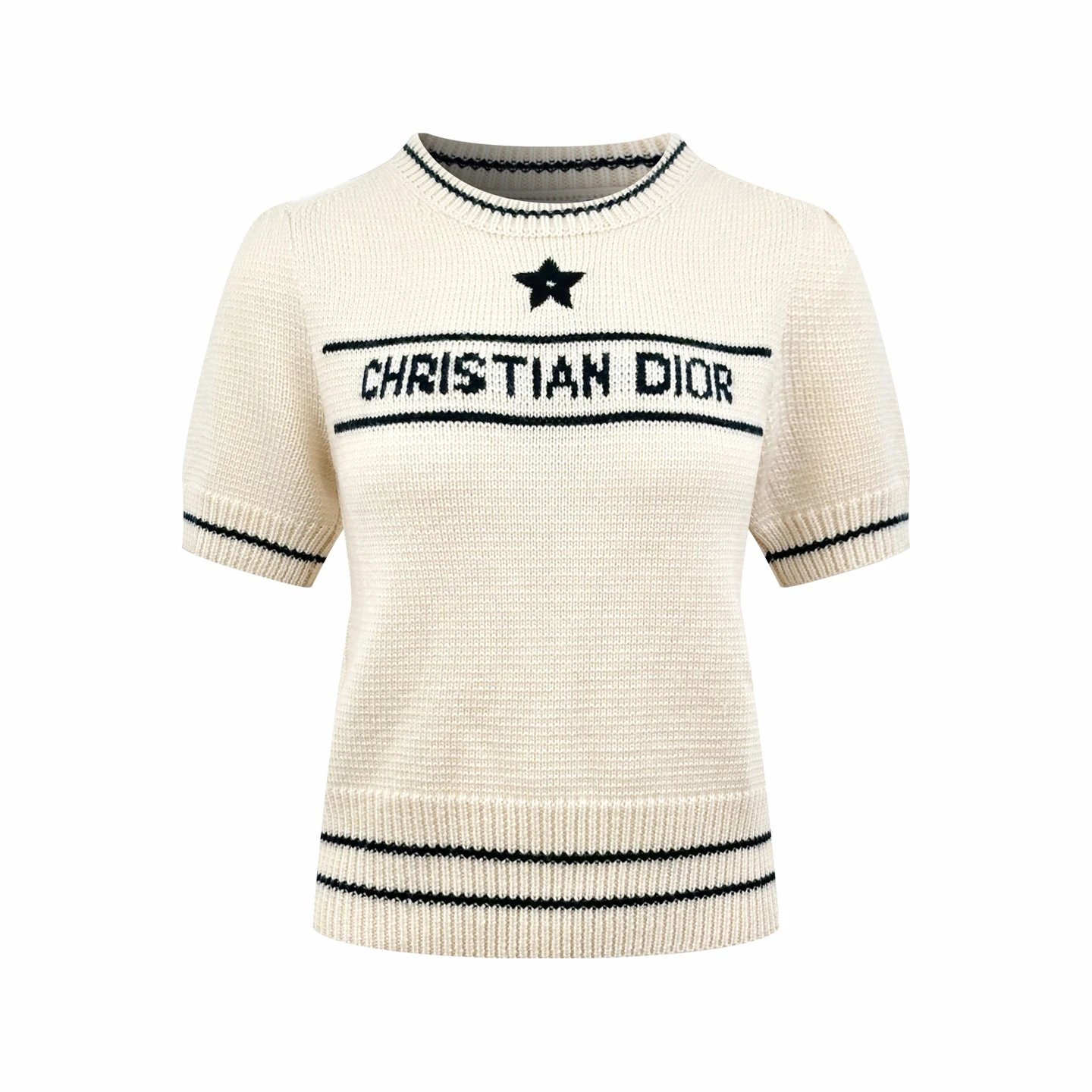 Short Sleeve Knit Sweater in Black by Dior