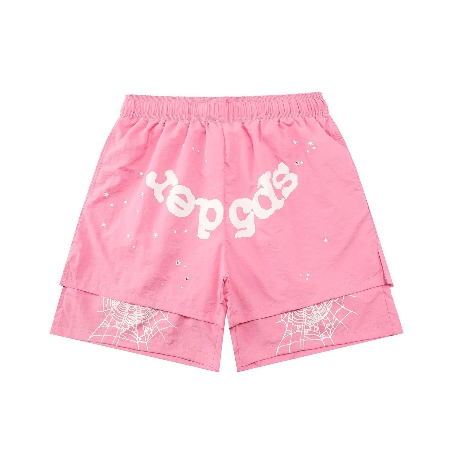 Sp5der star - printed pink shorts