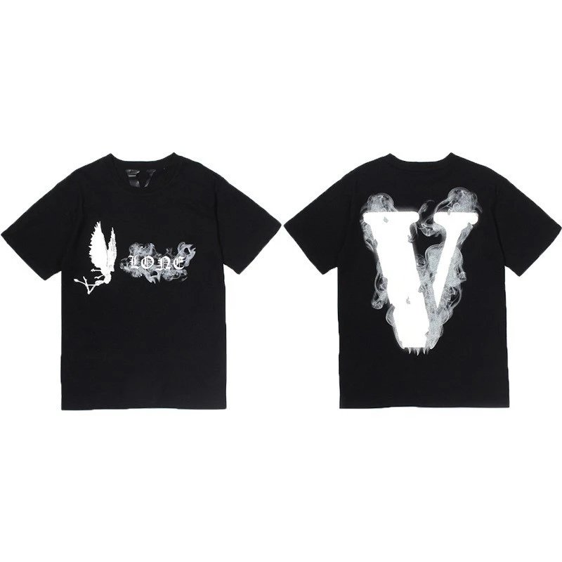 Vlone Premium Style Logo T-shirt Black Purple Vlone for Minimal Outfits