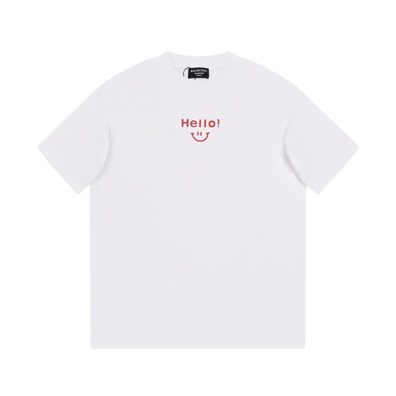 Balenciaga Smile Collection Minimalist Style White T-shirt