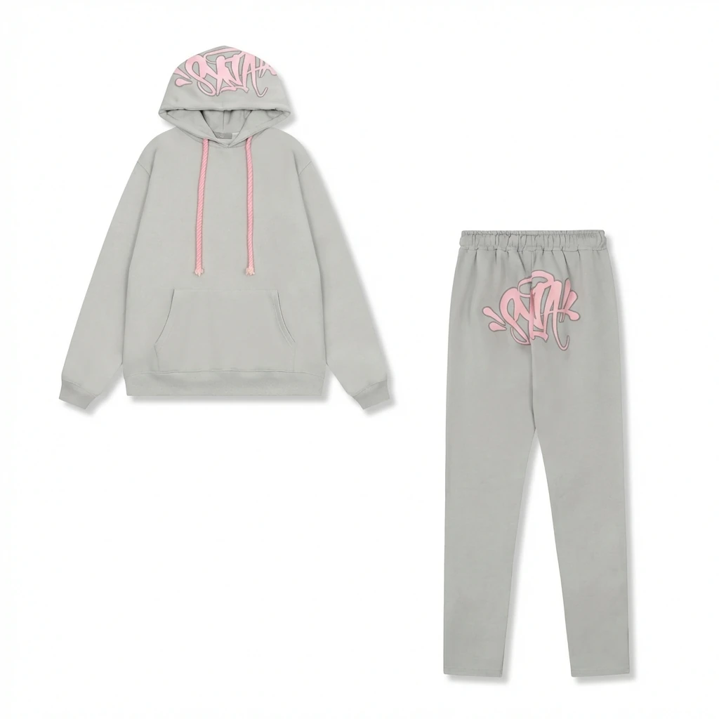 SynaWorld Graffiti Style Light Gray Suit