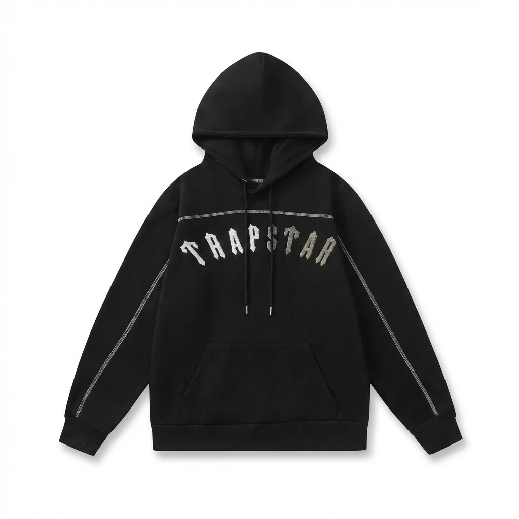 Trapstar Letter Black Tide Hoodie