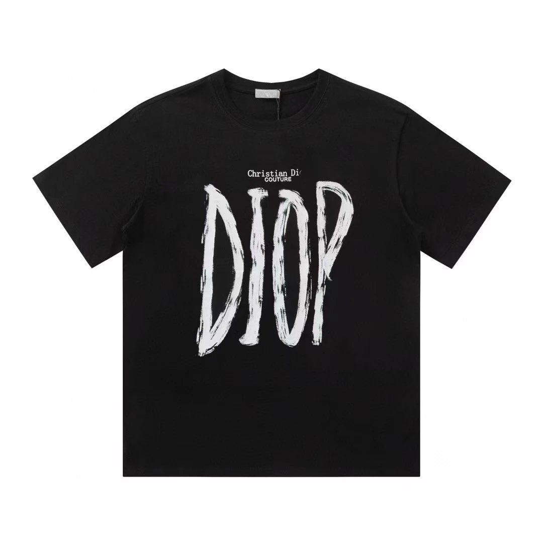 Dior Couture Graffiti Style Black T-Shirt