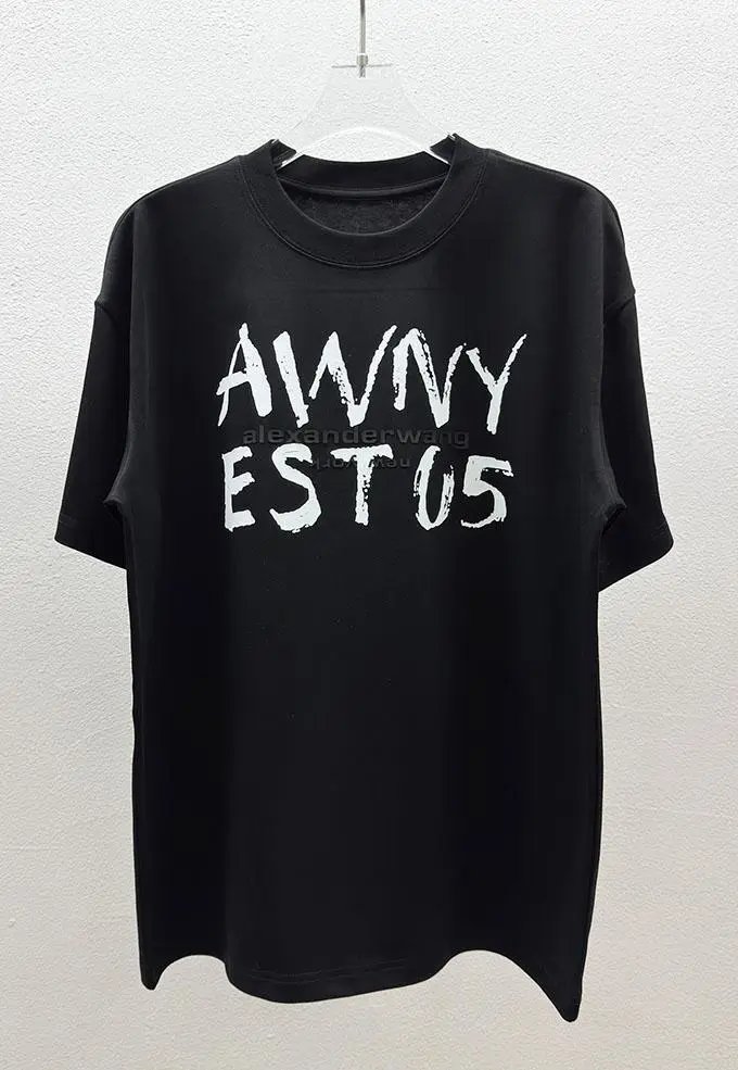 Alexander Wang Alphabet Street Style Black T-Shirt