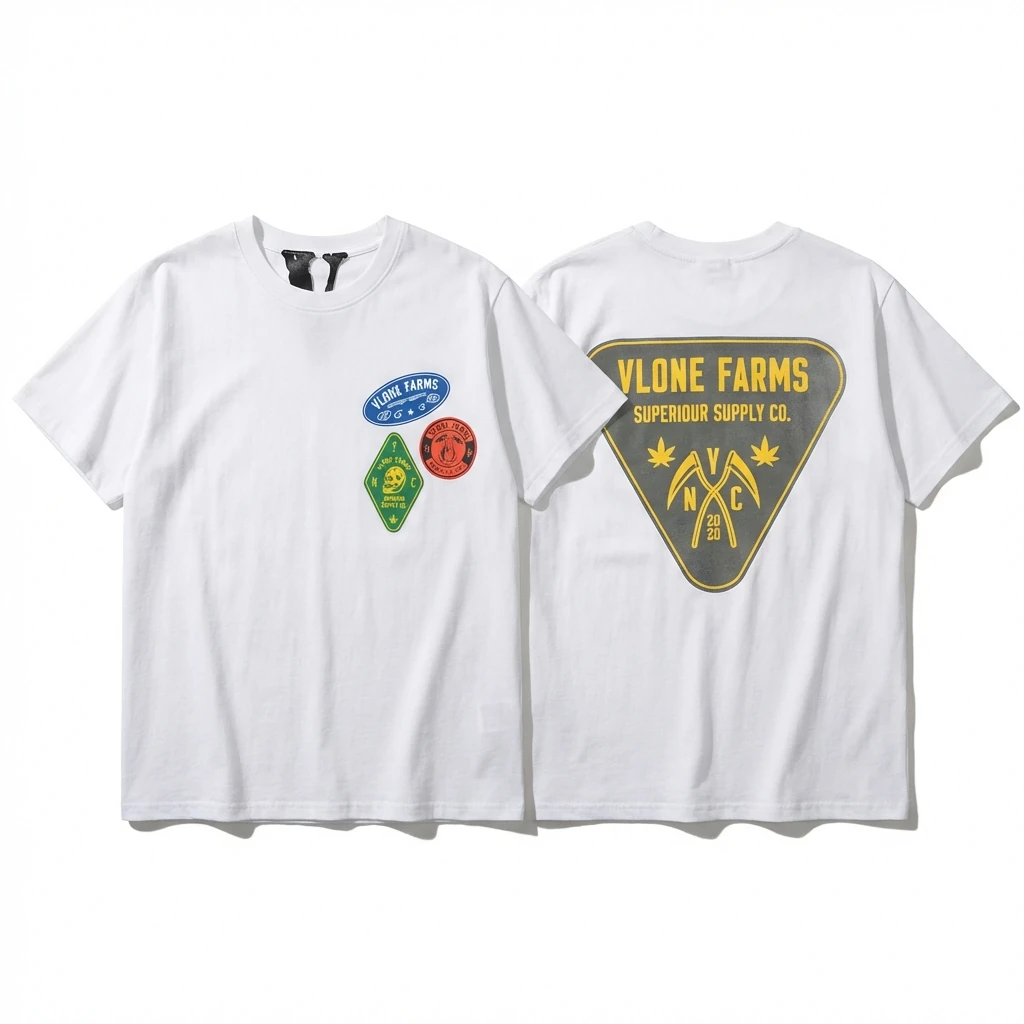 Vlone Farms series trendy white T-shirt