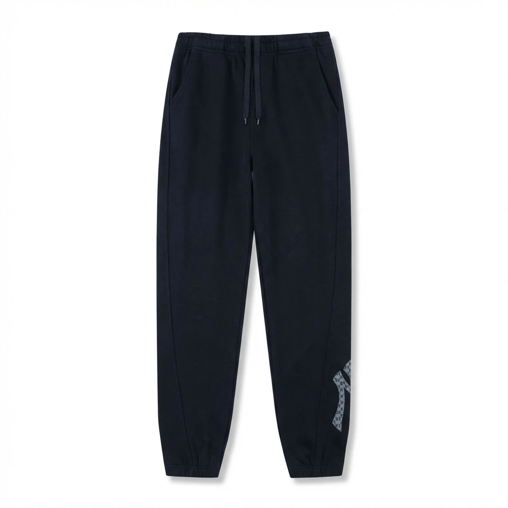 Basic style casual black pants of MLB