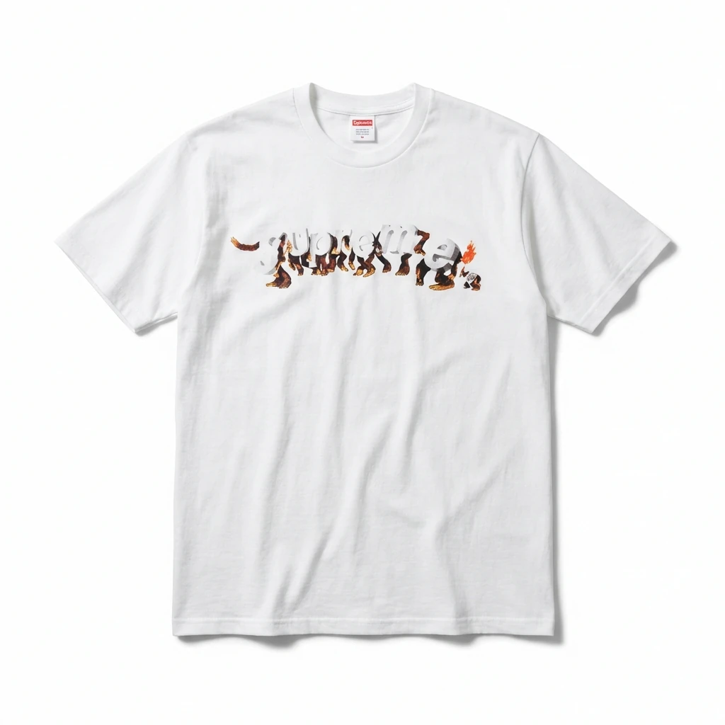 Supreme Animal Print Simple White T-shirt
