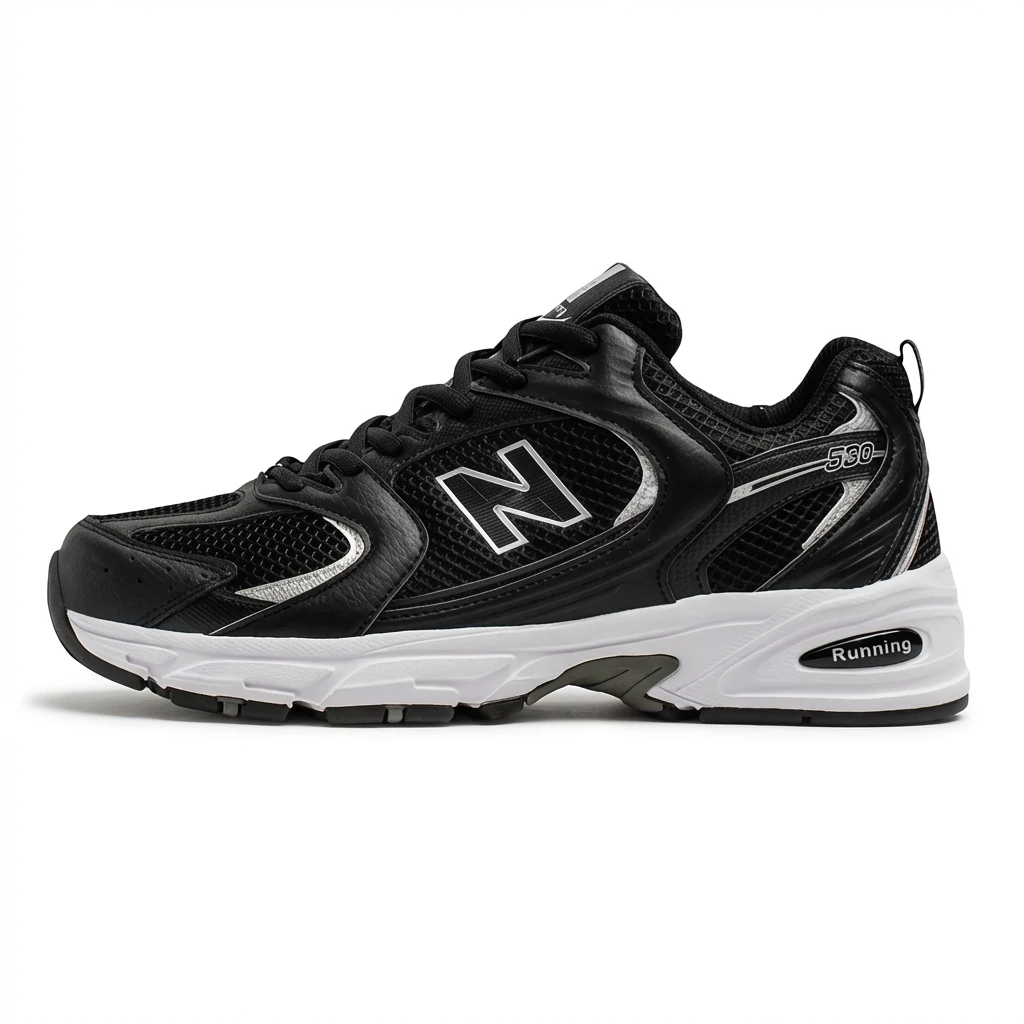 New Balance 530 retro style black shoes