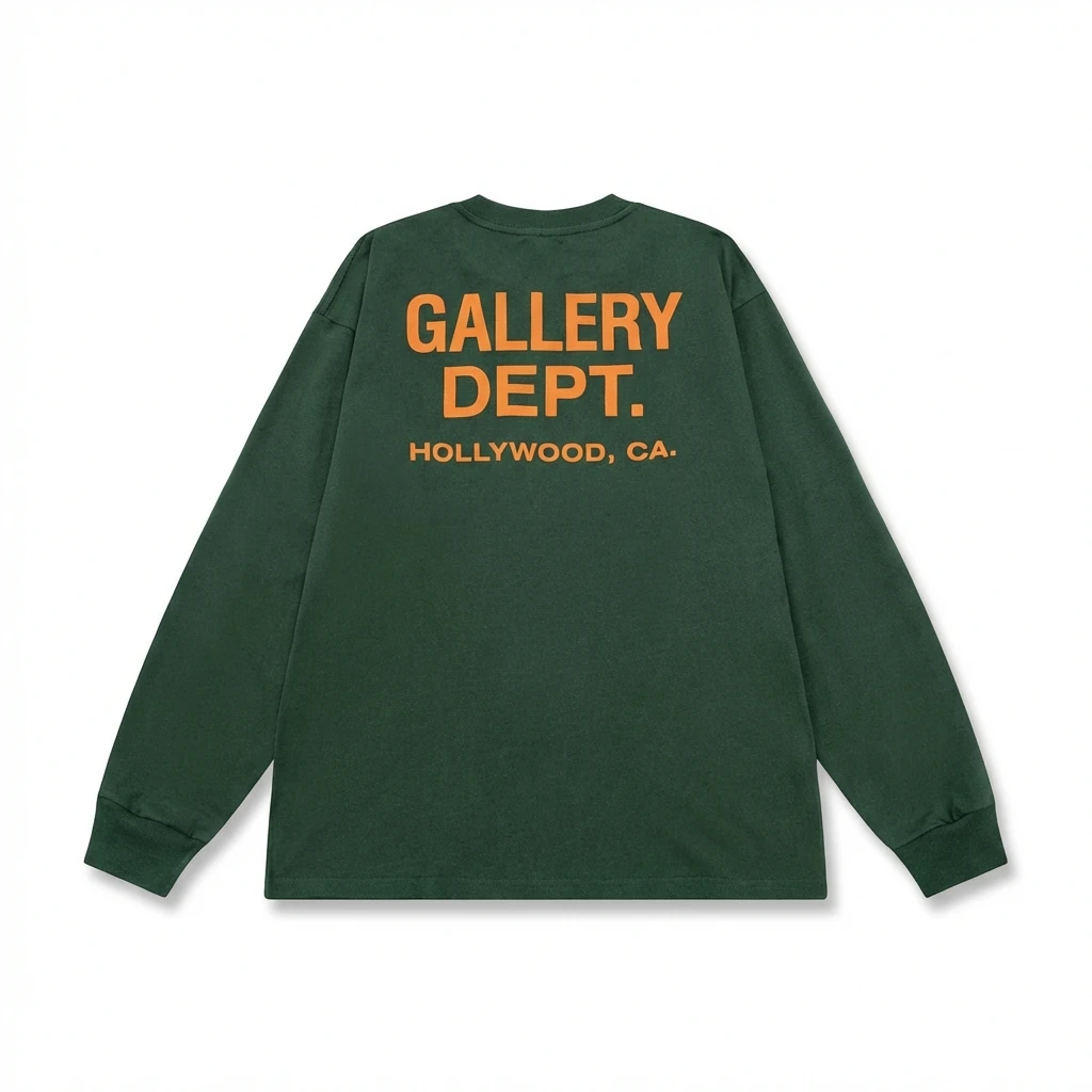 Gallery Dept Retro Style Dark Green Long-sleeve Shirt