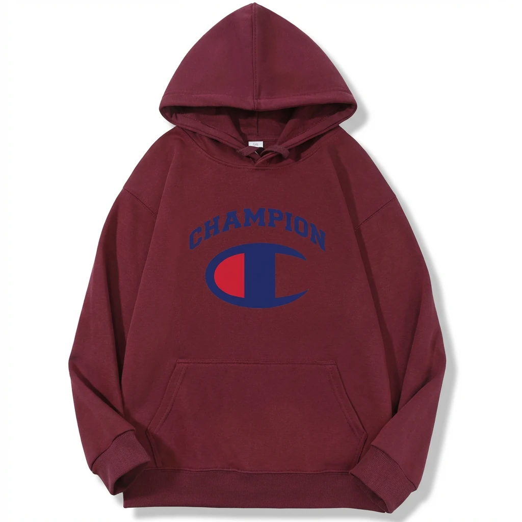 Champion classic burgundy hooded sweatshirt