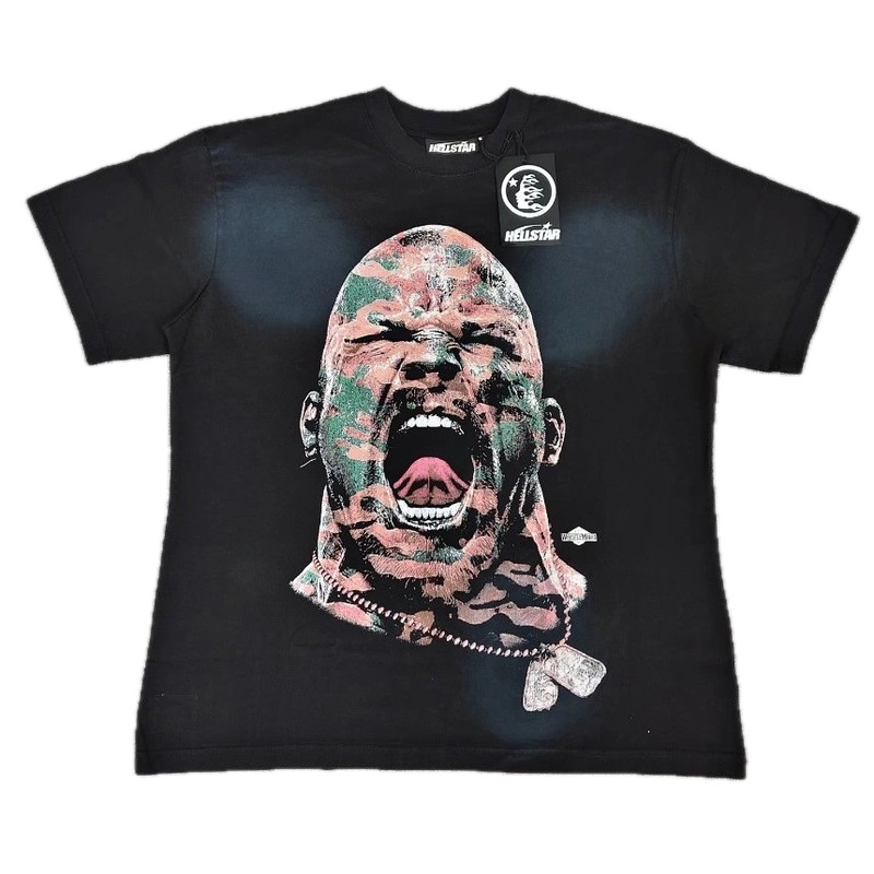 Hellstar Tyson Printed Street Style Black T-Shirt