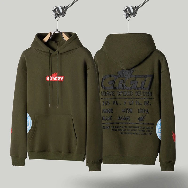 Travis Scott Logo Detail Graphic hoodie Green Printed Graphics with Relaxed Feel