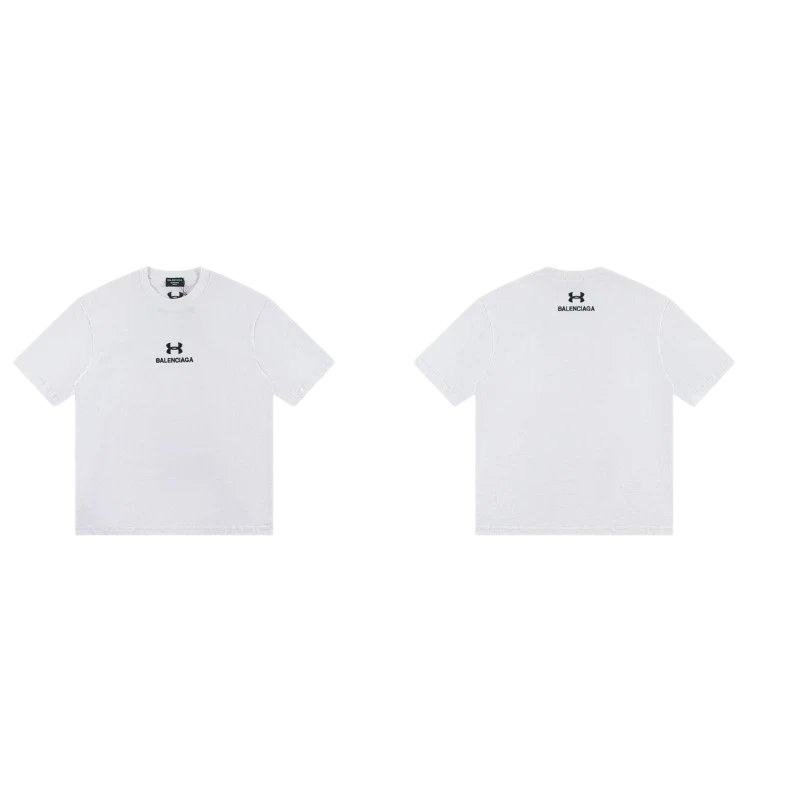 Balenciaga Co-branded Trendy Printed White T-Shirt