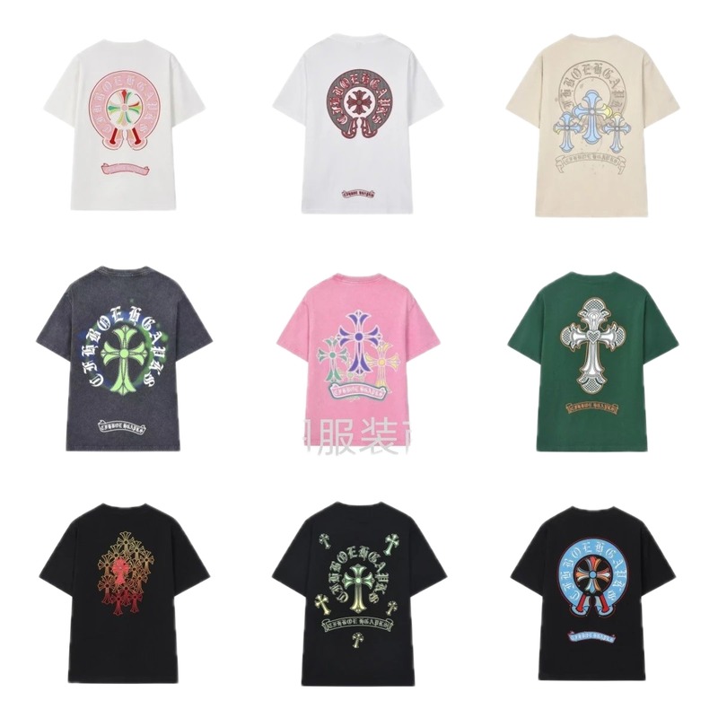Chrome Hearts Cross Street Style Multi-color Short-sleeve T-shirt