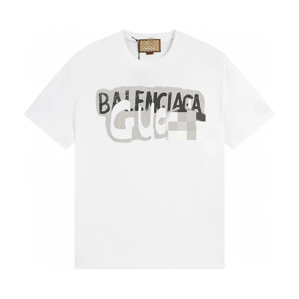 Balenciaga Co-branded Graffiti-style White T-Shirt