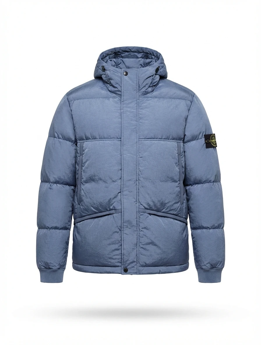 Stone Island series trendy brand light blue down jacket