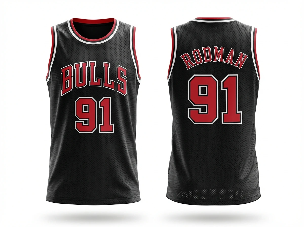 Retro-style jersey of Dennis Rodman of the Michael Jordan