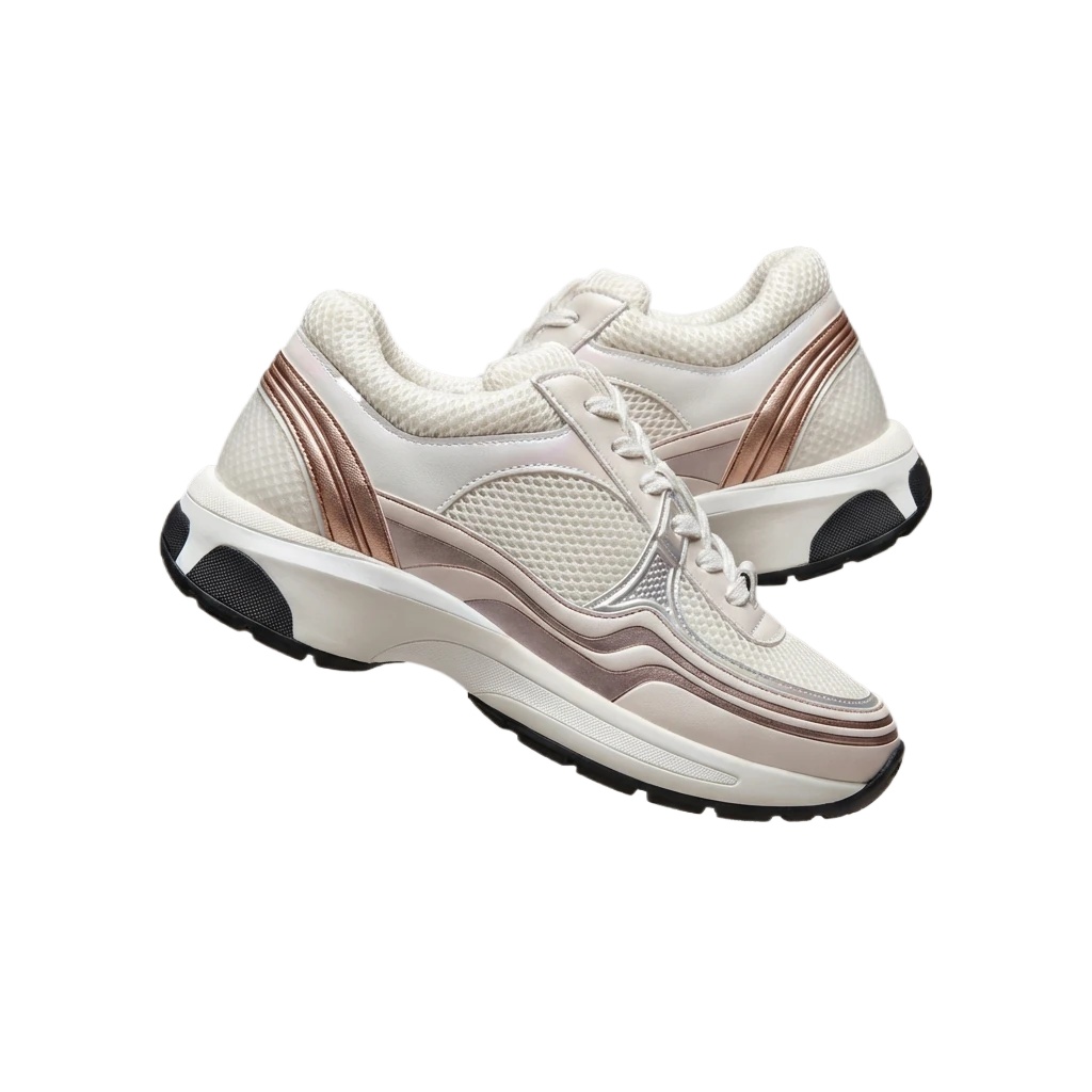 Chanel sporty white running shoes