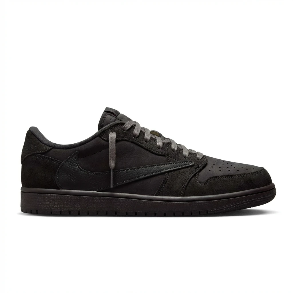 Retro-style black Jordan AJ1 shoes