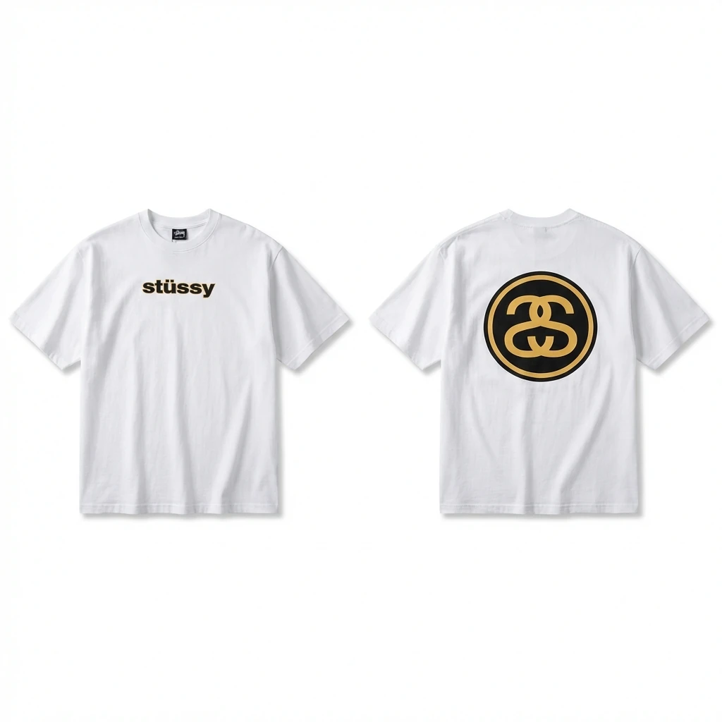 Stussy classic simple white T-shirt