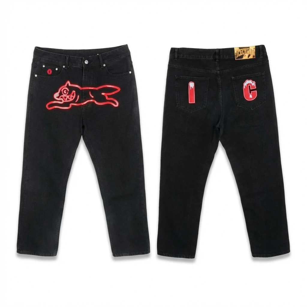 BBC trendy brand black denim trousers